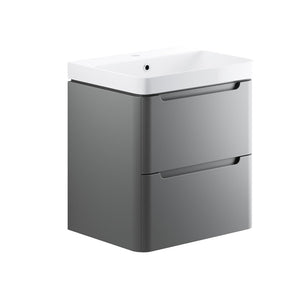 Lambra Wall Mounted 2 Drawer Unit And Washbasin 605mm Pureflo