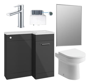 Auvellis Forma 900mm Furniture & BTW WC Pack – Anthracite Gloss | Handing: Right Hand