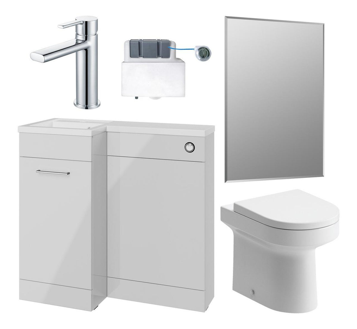 Auvellis Forma 900mm Furniture & BTW WC Pack – Grey Gloss | Handing: Left Hand