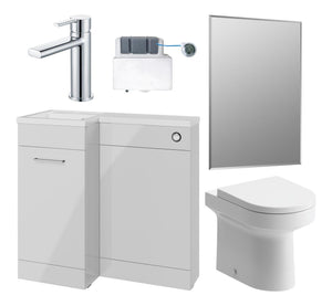 Auvellis Forma 900mm Furniture & BTW WC Pack – Grey Gloss | Handing: Left Hand
