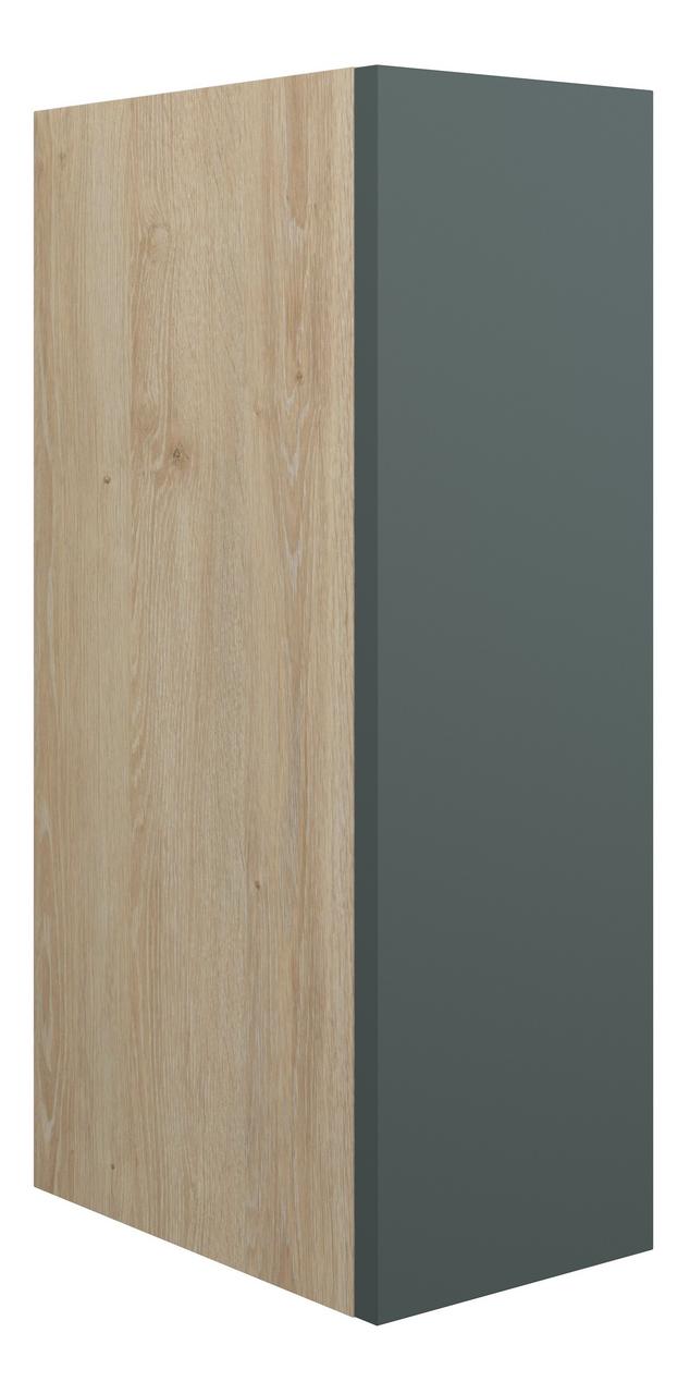 Auvellis Linaro 200mm Standard Toilet Roll Unit – Matt Green | Cabinet Colour: Oak