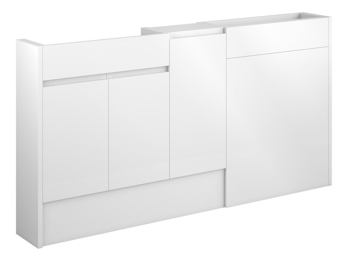 Auvellis Forma 1536mm Slim Basin, WC & 1 Door Unit Pack – White Gloss | Cabinet Colour: Oak