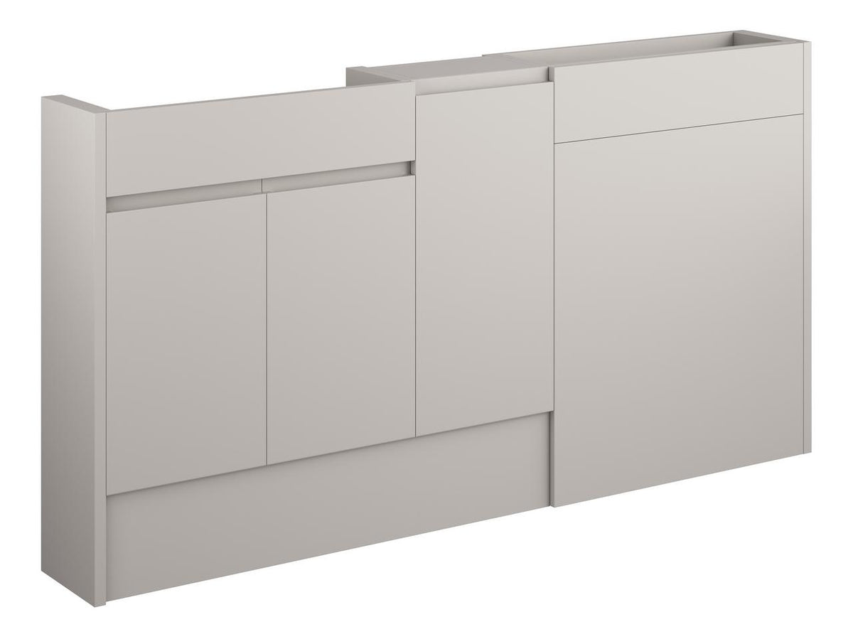 Auvellis Forma 1536mm Slim Basin, WC & 1 Door Unit Pack – Matt Dove Grey | Cabinet Colour: Oak