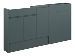 Auvellis Forma 1536mm Slim Basin, WC & 1 Door Unit Pack – Matt Green Camo | Cabinet Colour: Grey