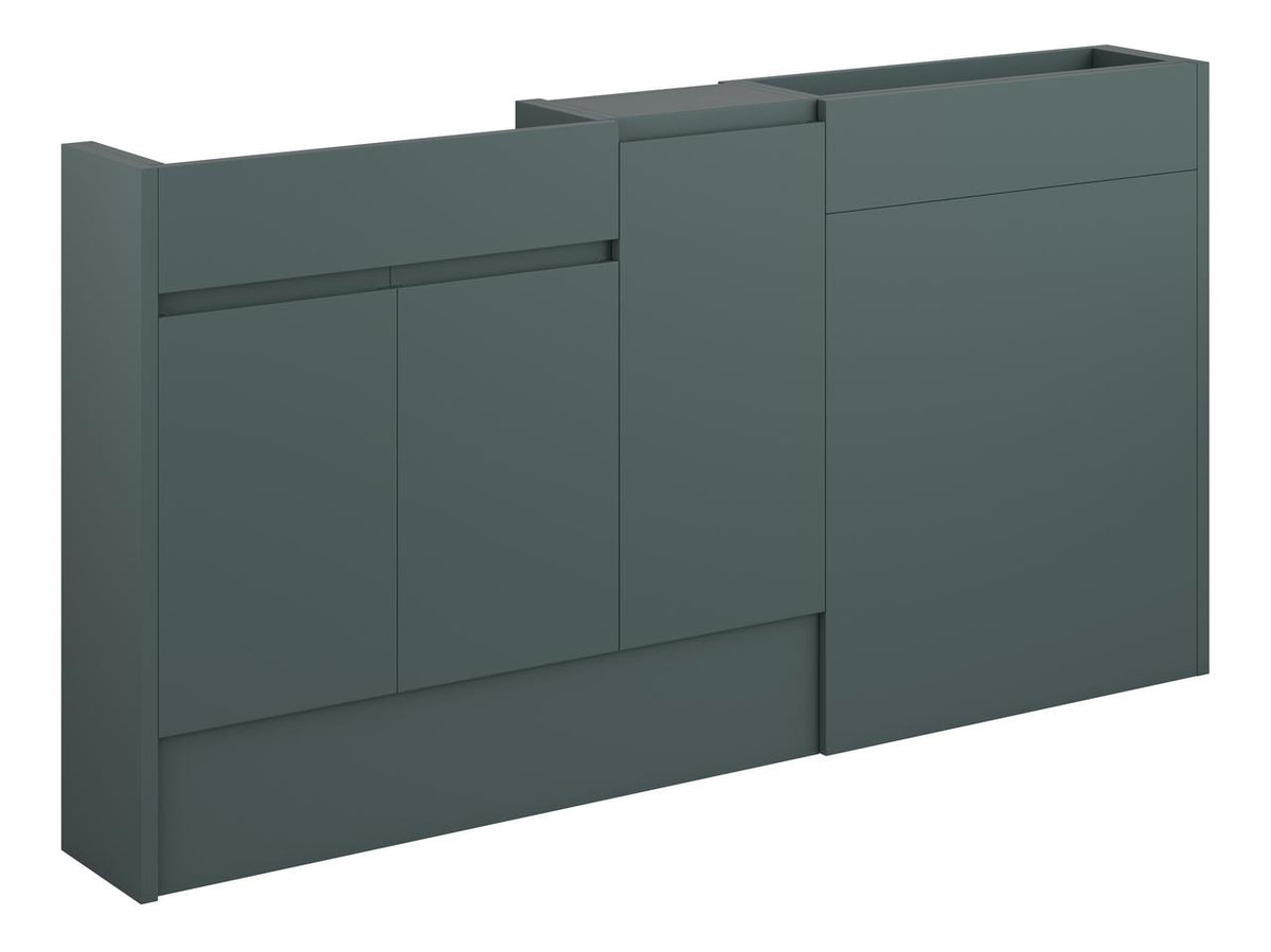 Auvellis Forma 1536mm Slim Basin, WC & 1 Door Unit Pack – Matt Green Camo | Cabinet Colour: Oak