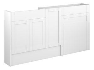 Auvellis Forma Shaker-Style 1536mm Slim Basin, WC & 1 Door Unit Pack – Matt White | Cabinet Colour: Oak