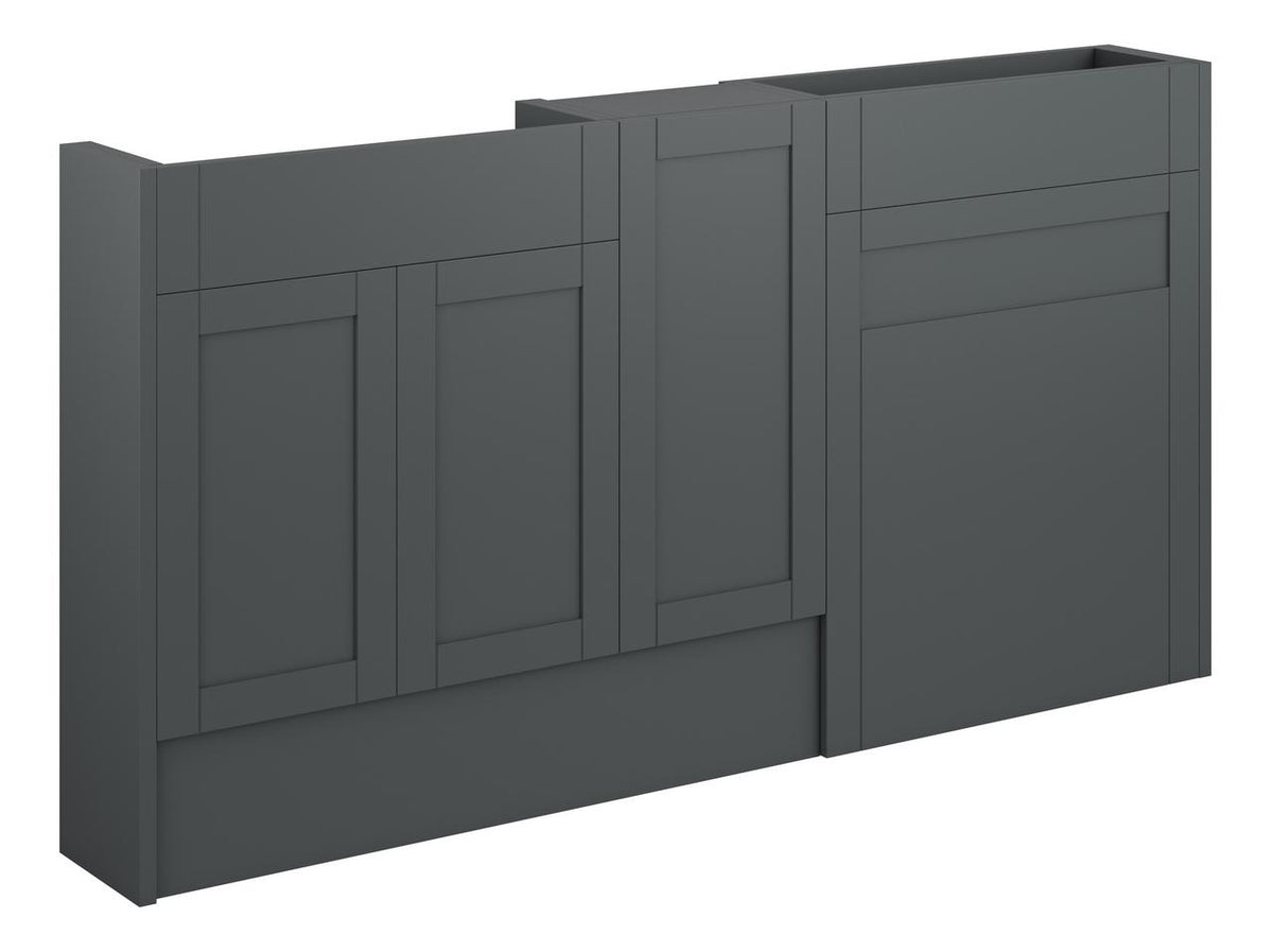 Auvellis Forma Shaker-Style 1536mm Slim Basin, WC & 1 Door Unit Pack – Matt Graphite Grey | Cabinet Colour: Grey
