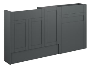 Auvellis Forma Shaker-Style 1536mm Slim Basin, WC & 1 Door Unit Pack – Matt Graphite Grey | Cabinet Colour: Oak