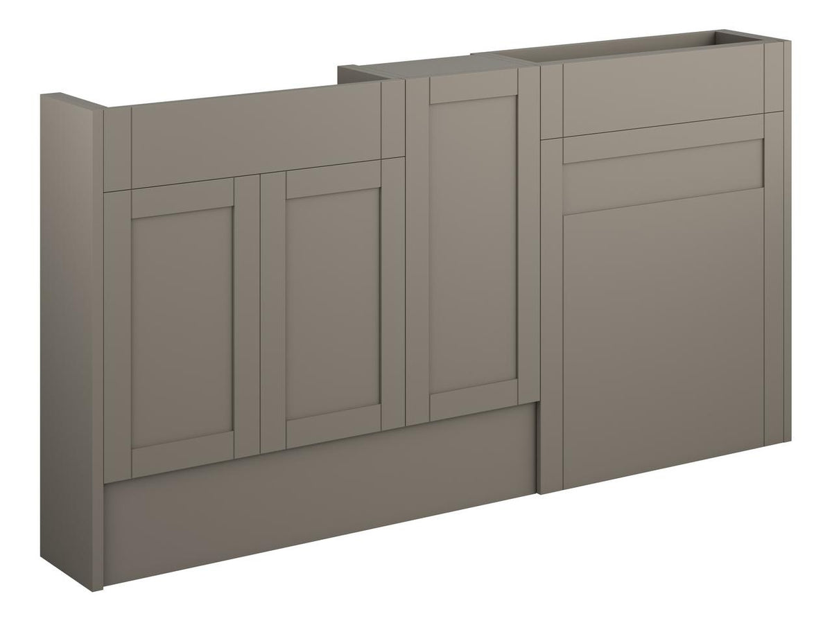 Auvellis Forma Shaker-Style 1536mm Slim Basin, WC & 1 Door Unit Pack – Matt Stone | Cabinet Colour: Oak