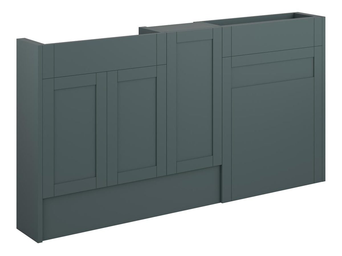 Auvellis Forma Shaker-Style 1536mm Slim Basin, WC & 1 Door Unit Pack – Matt Green Camo | Cabinet Colour: Grey