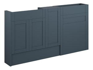 Auvellis Forma Shaker-Style 1536mm Slim Basin, WC & 1 Door Unit Pack – Matt Arley Blue | Cabinet Colour: Grey