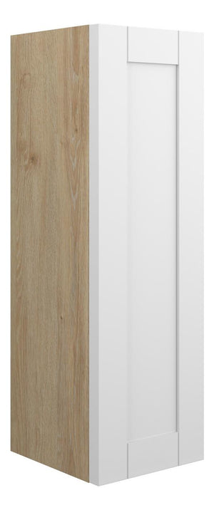Auvellis Forma Shaker-Style 200mm Slim Base Unit – Matt White | Cabinet Colour: Oak