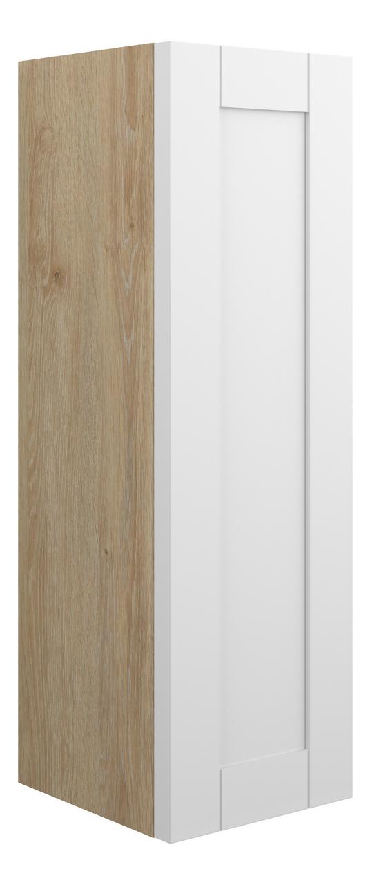 Auvellis Forma Shaker-Style 200mm Slim Base Unit – Matt White | Cabinet Colour: Oak