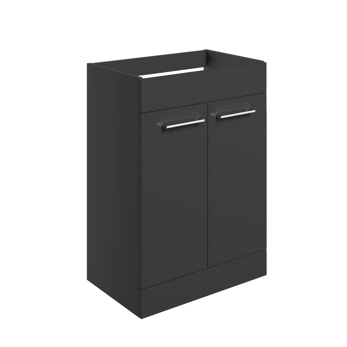 Auvellis Forma 590mm Floor Standing 2 Door Basin Unit (No Top) – Anthracite Gloss