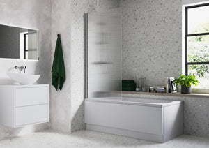 Auvellis Fluted 800x1500mm Single Straight Bath Screen (5mm) – Chrome