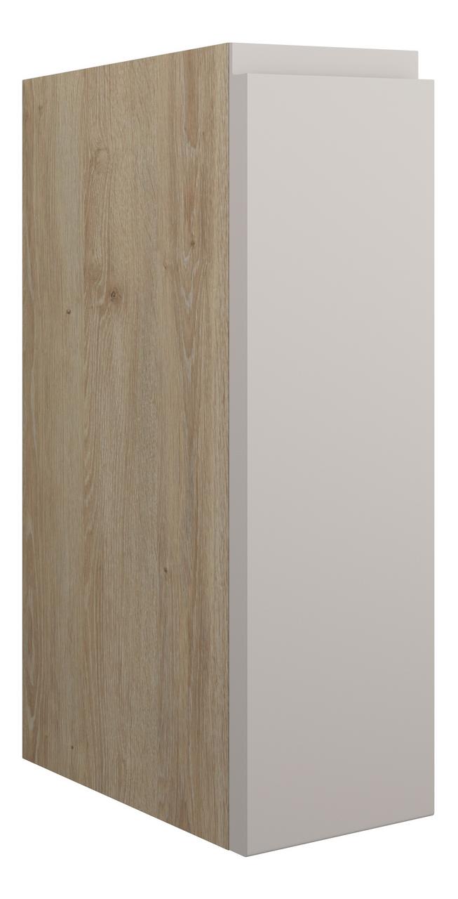 Auvellis Cara 200mm Standard Toilet Roll Unit – Matt Dove Grey | Cabinet Colour: Oak