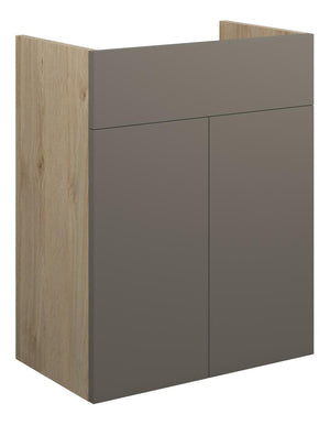 Auvellis Linaro 500mm Standard Basin Unit – Matt Stone | Cabinet Colour: Oak