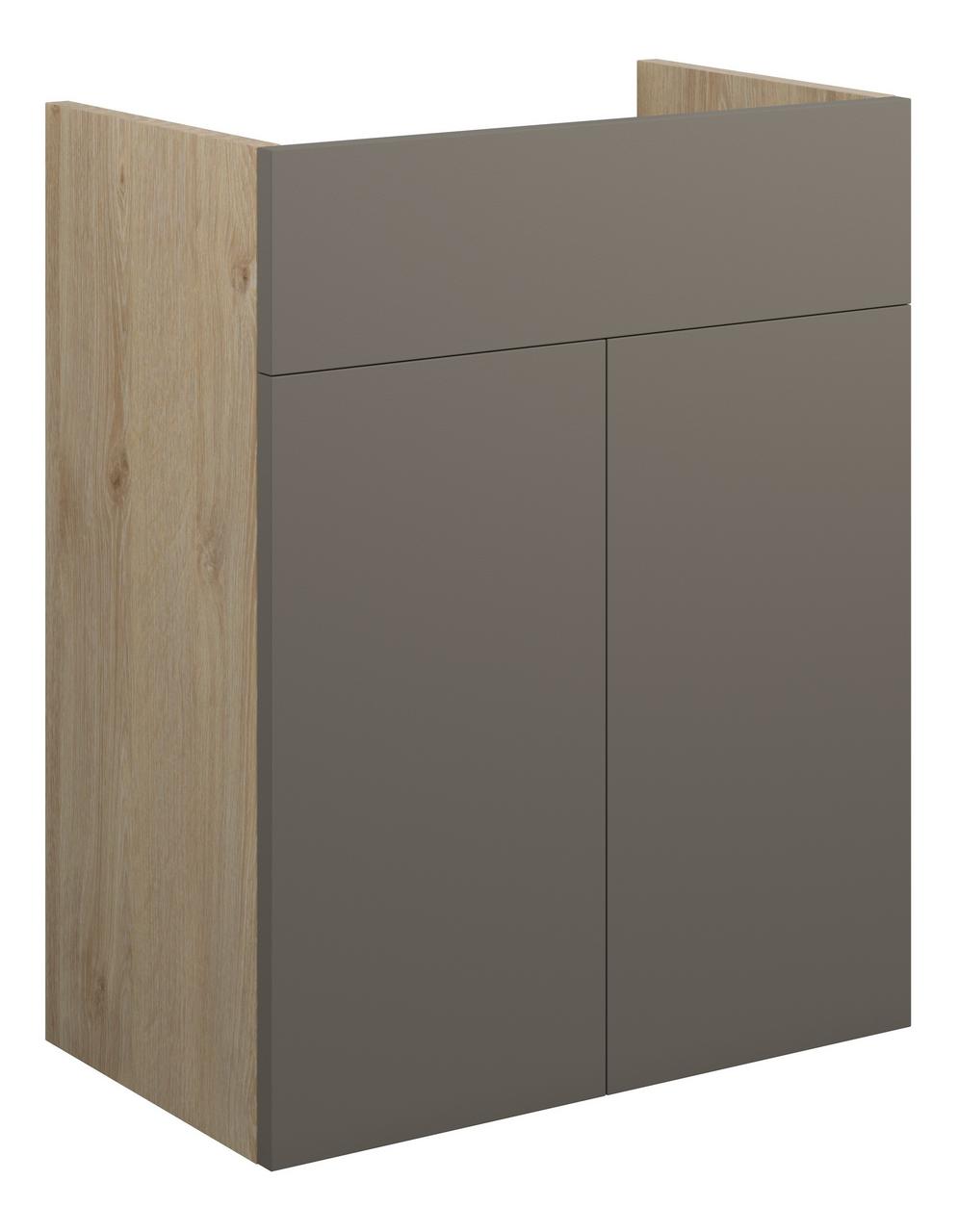 Auvellis Linaro 500mm Standard Basin Unit – Matt Stone | Cabinet Colour: Oak
