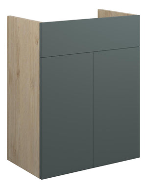 Auvellis Linaro 500mm Standard Basin Unit – Matt Green | Cabinet Colour: Oak