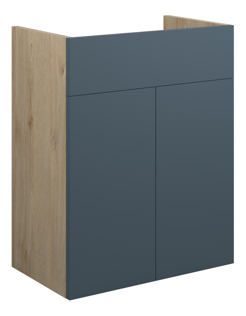 Auvellis Linaro 500mm Standard Basin Unit – Matt Arley Blue | Cabinet Colour: Oak