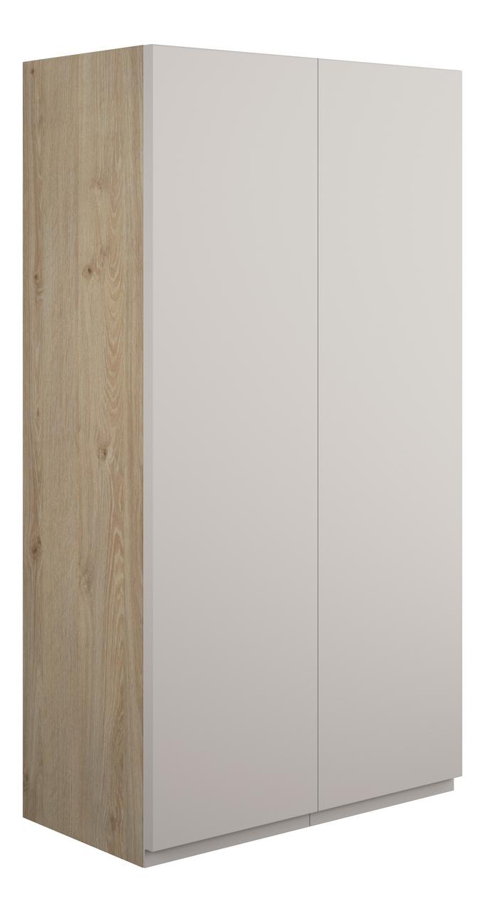 Auvellis Cara 600mm Standard 2 Door Storage Unit – Matt Dove Grey | Cabinet Colour: Oak
