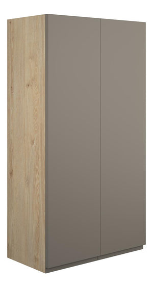 Auvellis Cara 600mm Standard 2 Door Storage Unit – Matt Stone | Cabinet Colour: Oak