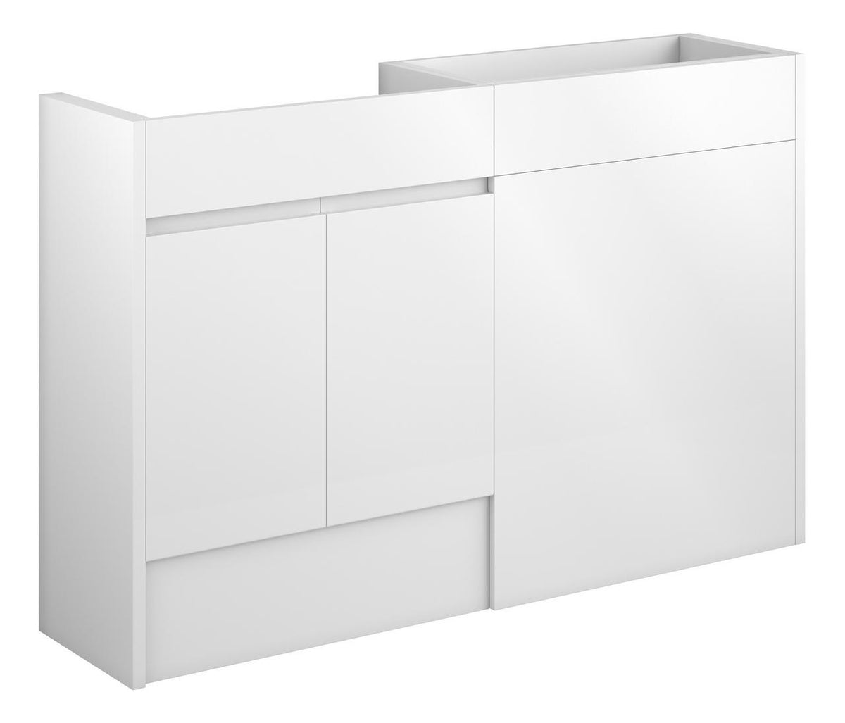 Auvellis Cara 1236mm Standard Basin & WC Unit Pack – White Gloss | Cabinet Colour: Oak