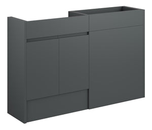 Auvellis Cara 1236mm Standard Basin & WC Unit Pack – Matt Graphite Grey | Cabinet Colour: Grey