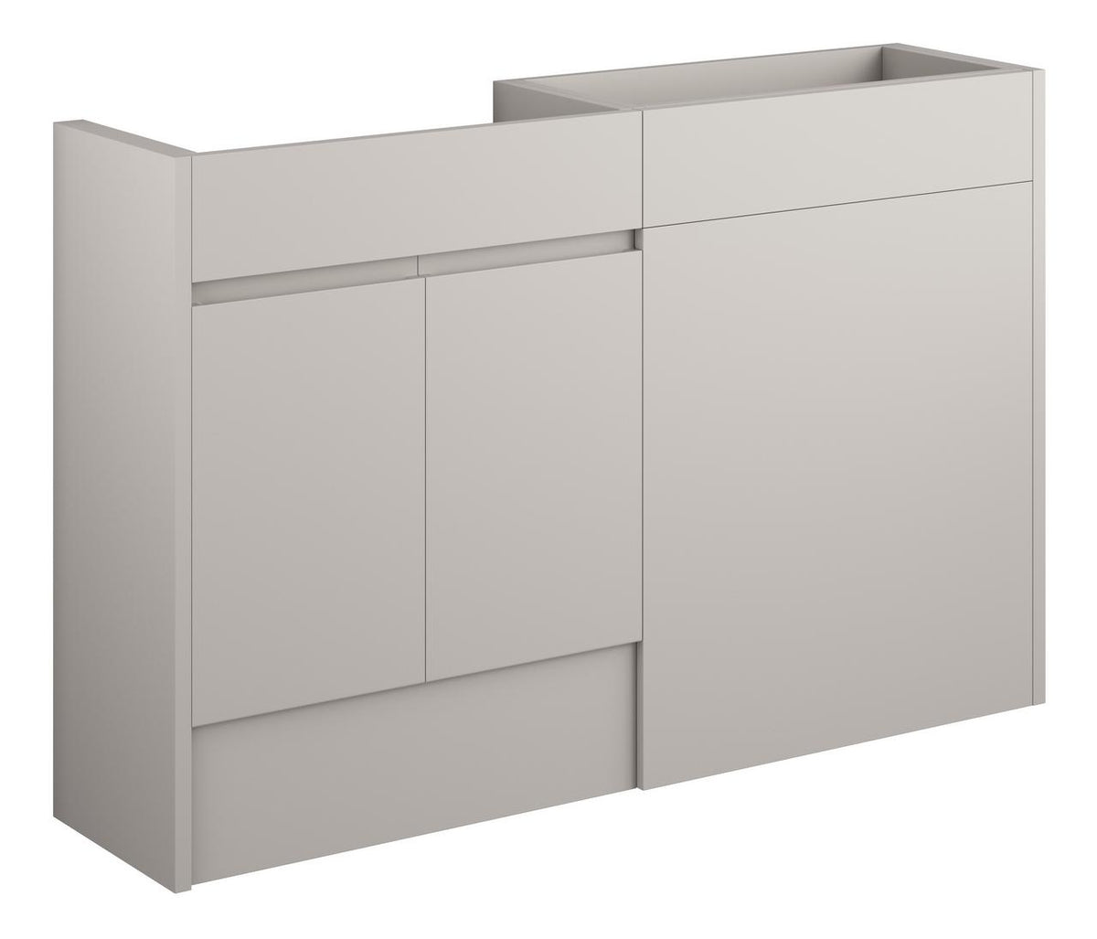 Auvellis Cara 1236mm Standard Basin & WC Unit Pack – Matt Dove Grey | Cabinet Colour: Grey