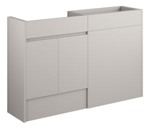 Auvellis Cara 1236mm Standard Basin & WC Unit Pack – Matt Dove Grey | Cabinet Colour: Grey