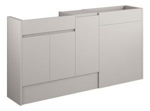 Auvellis Cara 1536mm Standard Basin, WC & 1 Door Unit Pack – Matt Dove Grey | Cabinet Colour: Oak