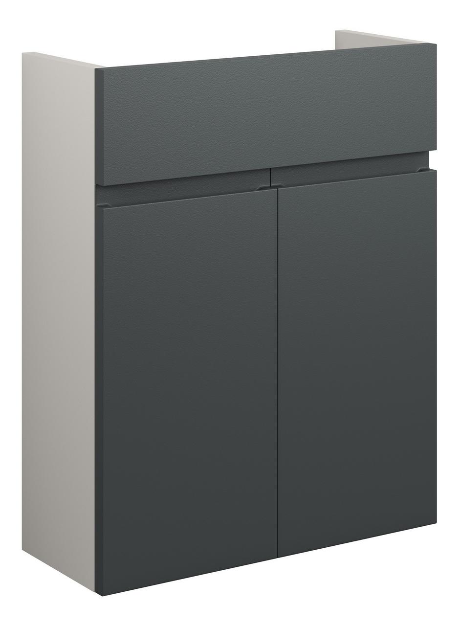 Auvellis Cara 500mm Slim Basin Unit – Matt Graphite Grey | Cabinet Colour: Grey