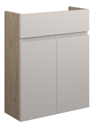 Auvellis Cara 500mm Slim Basin Unit – Matt Dove Grey | Cabinet Colour: Oak