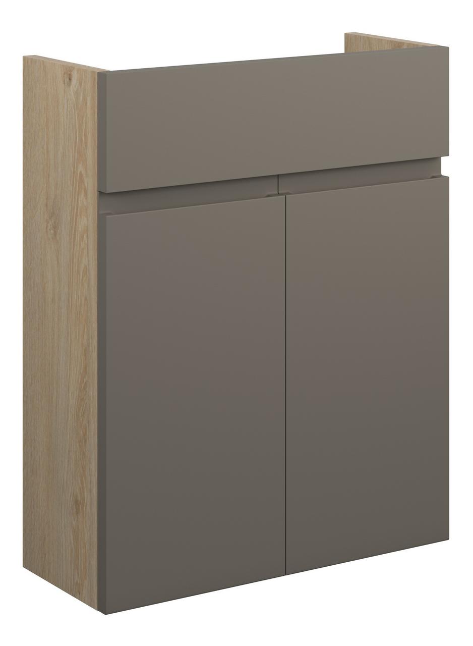 Auvellis Cara 500mm Slim Basin Unit – Matt Stone | Cabinet Colour: Oak