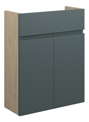 Auvellis Cara 500mm Slim Basin Unit – Matt Green Camo | Cabinet Colour: Oak