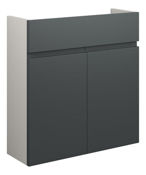 Auvellis Cara 600mm Slim Basin Unit – Matt Graphite Grey | Cabinet Colour: Grey