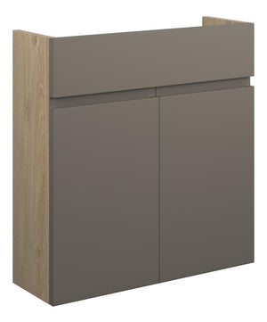 Auvellis Cara 600mm Slim Basin Unit – Matt Stone | Cabinet Colour: Oak