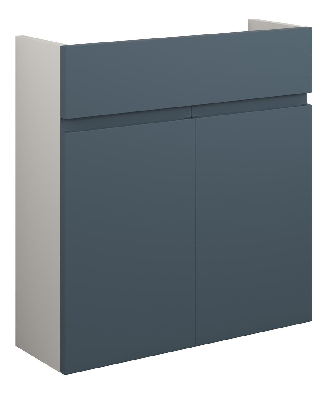 Auvellis Cara 600mm Slim Basin Unit – Matt Arley Blue | Cabinet Colour: Grey
