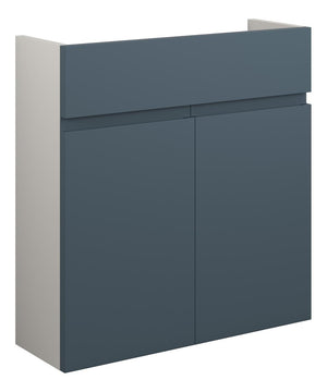 Auvellis Cara 600mm Slim Basin Unit – Matt Arley Blue | Cabinet Colour: Grey