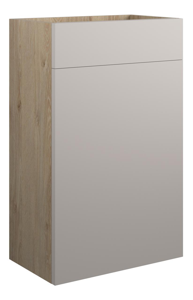 Auvellis Cara 500mm Standard WC Unit – Matt Dove Grey | Cabinet Colour: Oak