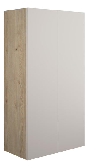 Auvellis Linaro 600mm Standard 2 Door Storage Unit – Matt Dove Grey | Cabinet Colour: Oak