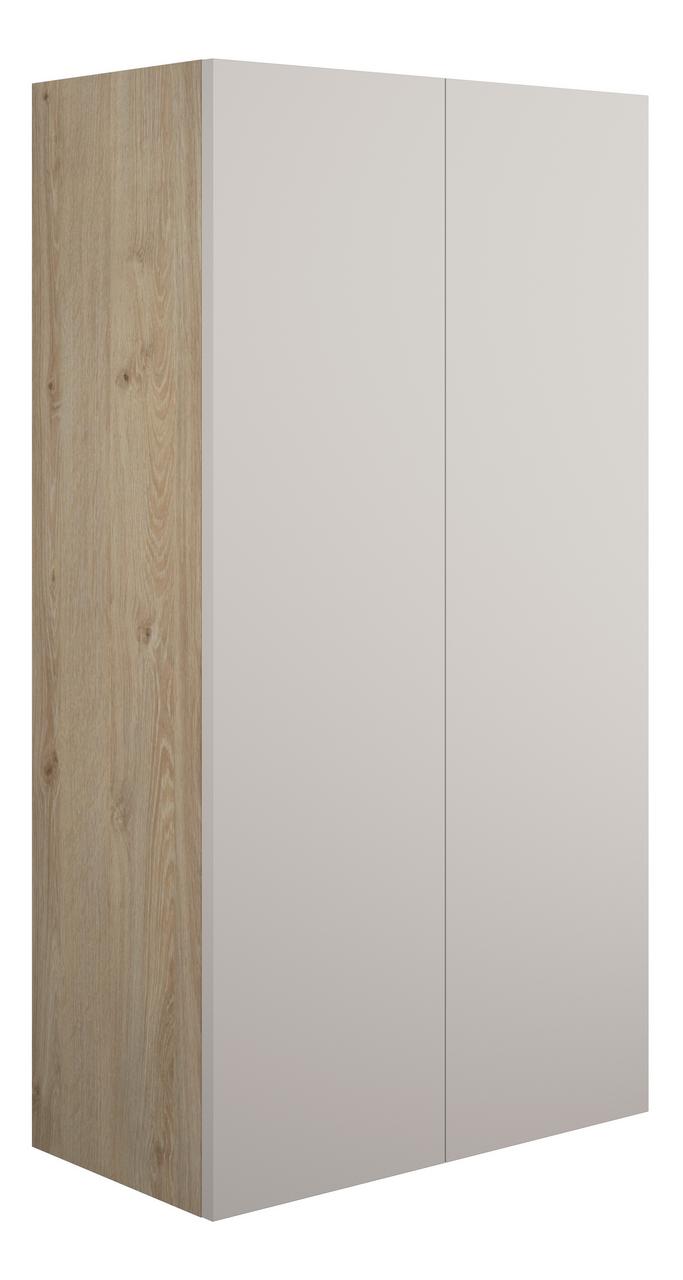 Auvellis Linaro 600mm Standard 2 Door Storage Unit – Matt Dove Grey | Cabinet Colour: Oak
