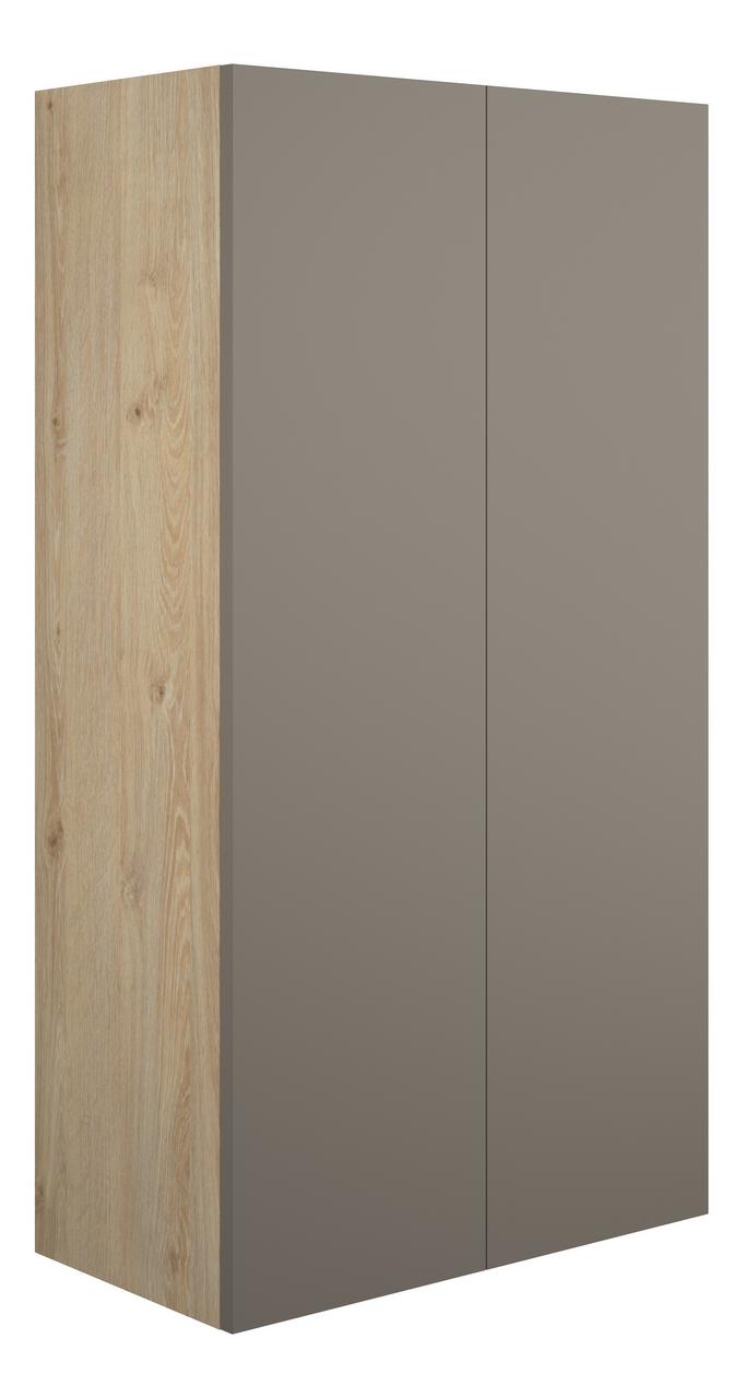 Auvellis Linaro 600mm Standard 2 Door Storage Unit – Matt Stone | Cabinet Colour: Oak