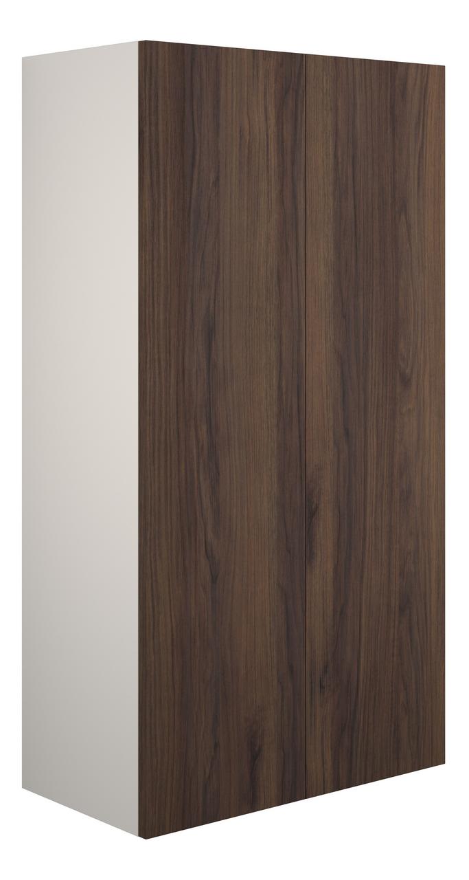Auvellis Linaro 600mm Standard 2 Door Storage Unit – Warm Walnut | Cabinet Colour: Grey