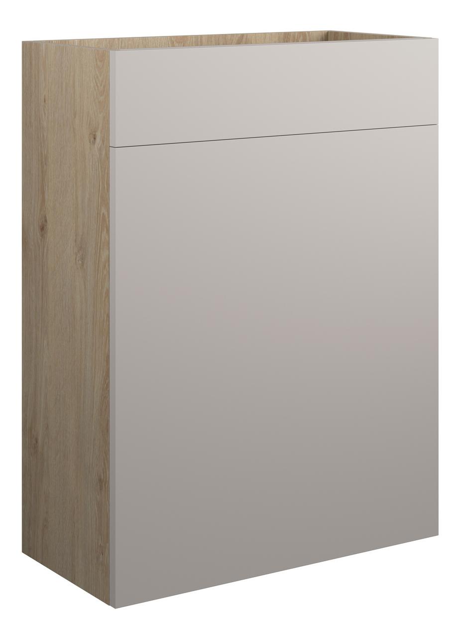 Auvellis Edin 600mm Standard WC Unit – Matt Dove Grey | Cabinet Colour: Oak