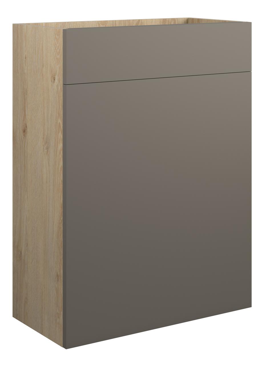 Auvellis Edin 600mm Standard WC Unit – Matt Stone | Cabinet Colour: Oak