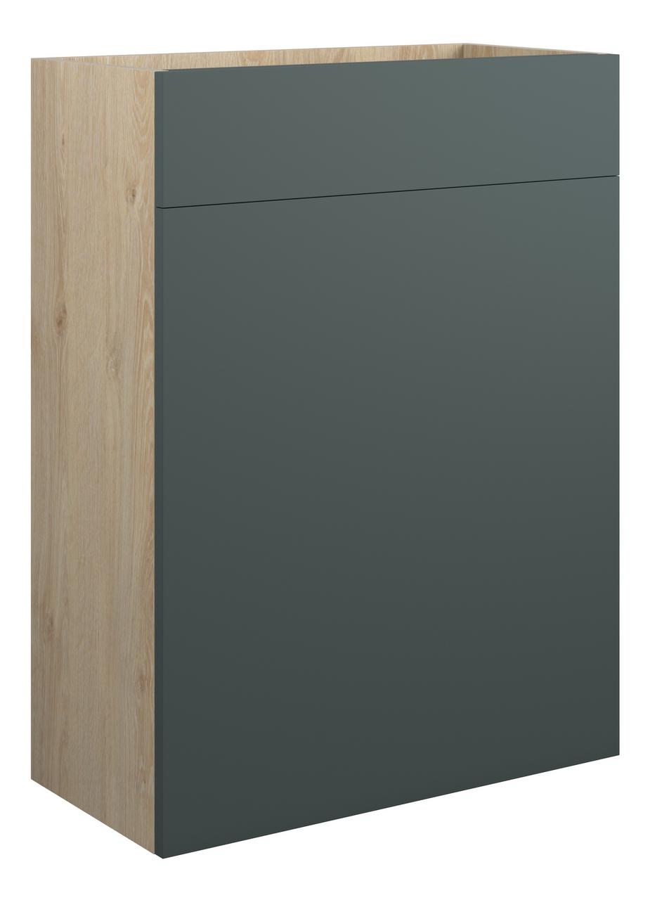 Auvellis Edin 600mm Standard WC Unit – Matt Green | Cabinet Colour: Oak