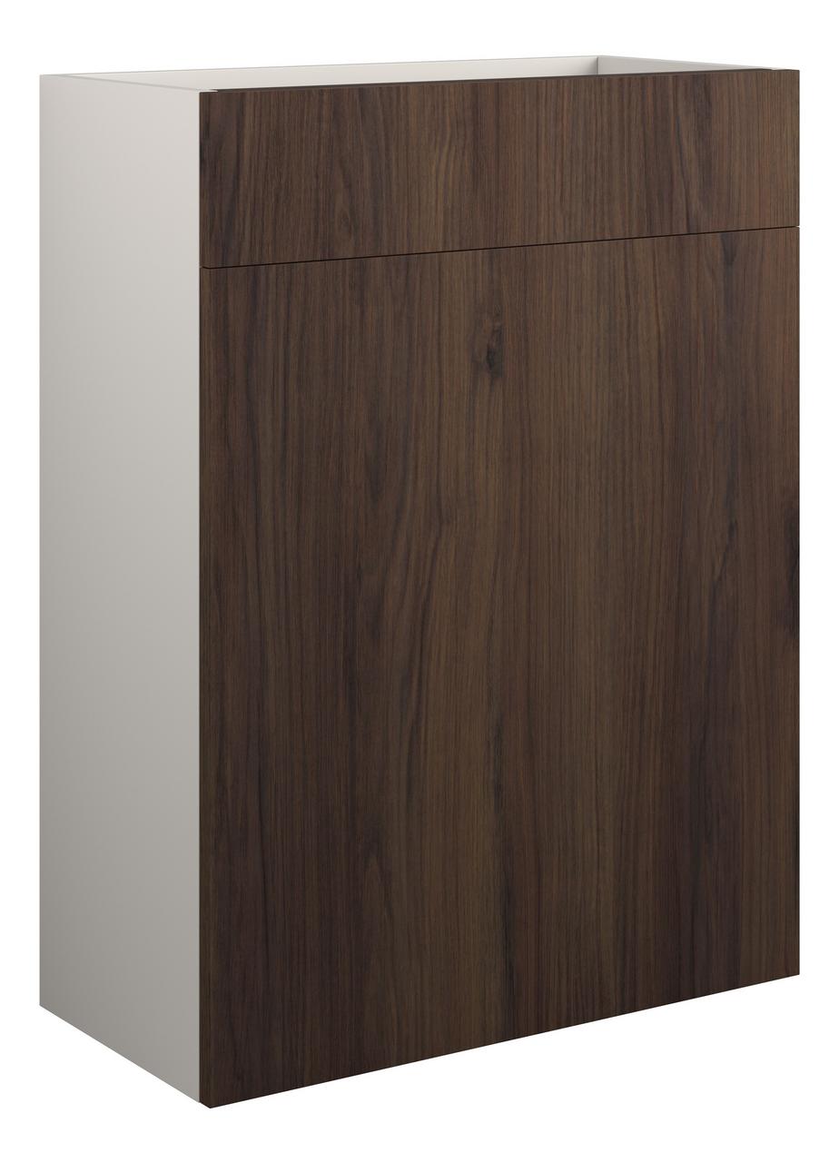 Auvellis Edin 600mm Standard WC Unit – Warm Walnut | Cabinet Colour: Grey