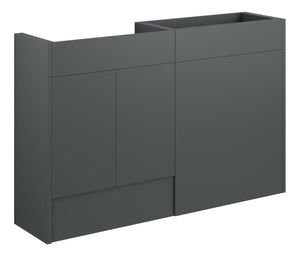 Auvellis Linaro 1236mm Standard Basin & WC Unit Pack – Matt Graphite Grey | Cabinet Colour: Grey
