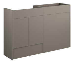 Auvellis Linaro 1236mm Standard Basin & WC Unit Pack – Matt Stone | Cabinet Colour: Oak